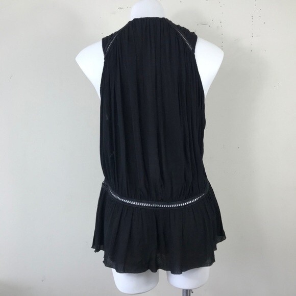 IRO Luce Romantic Ruched Grecian Peplum Tunic Crochet Sleeveless Blouse Top XS - Picture 16 of 16